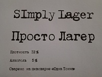 "Simply Lager" from "One Ton".